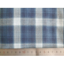 Blanc/bleu 100 % coton gros vérifie filé tissu teint